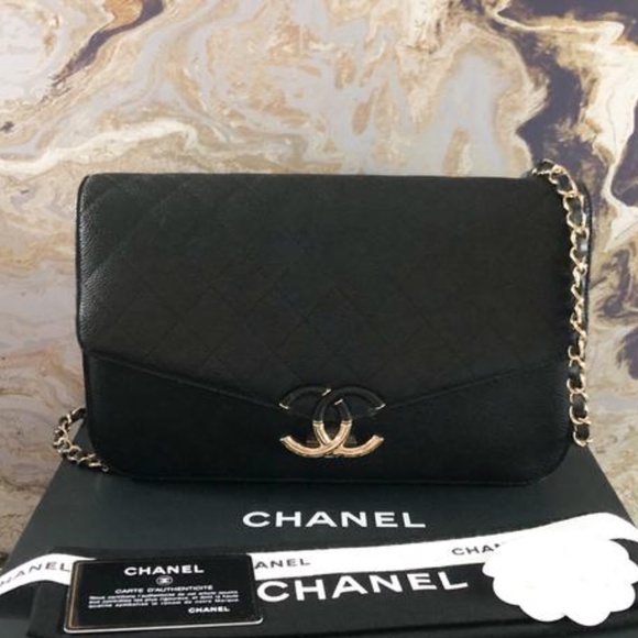 Chanel Chain Flap Bag Quilted Caviar Medium - Picture 1 of 8